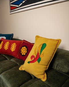 Mediterranean Hand Embroidered Cushion Cover - Italy