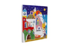 Mediterranean Houses Italian Hand Painted Tile Art by Creazioni Luciano