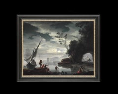 Mediterranean Landscape, After Baroque Oil Painting by Charles De Lacroix