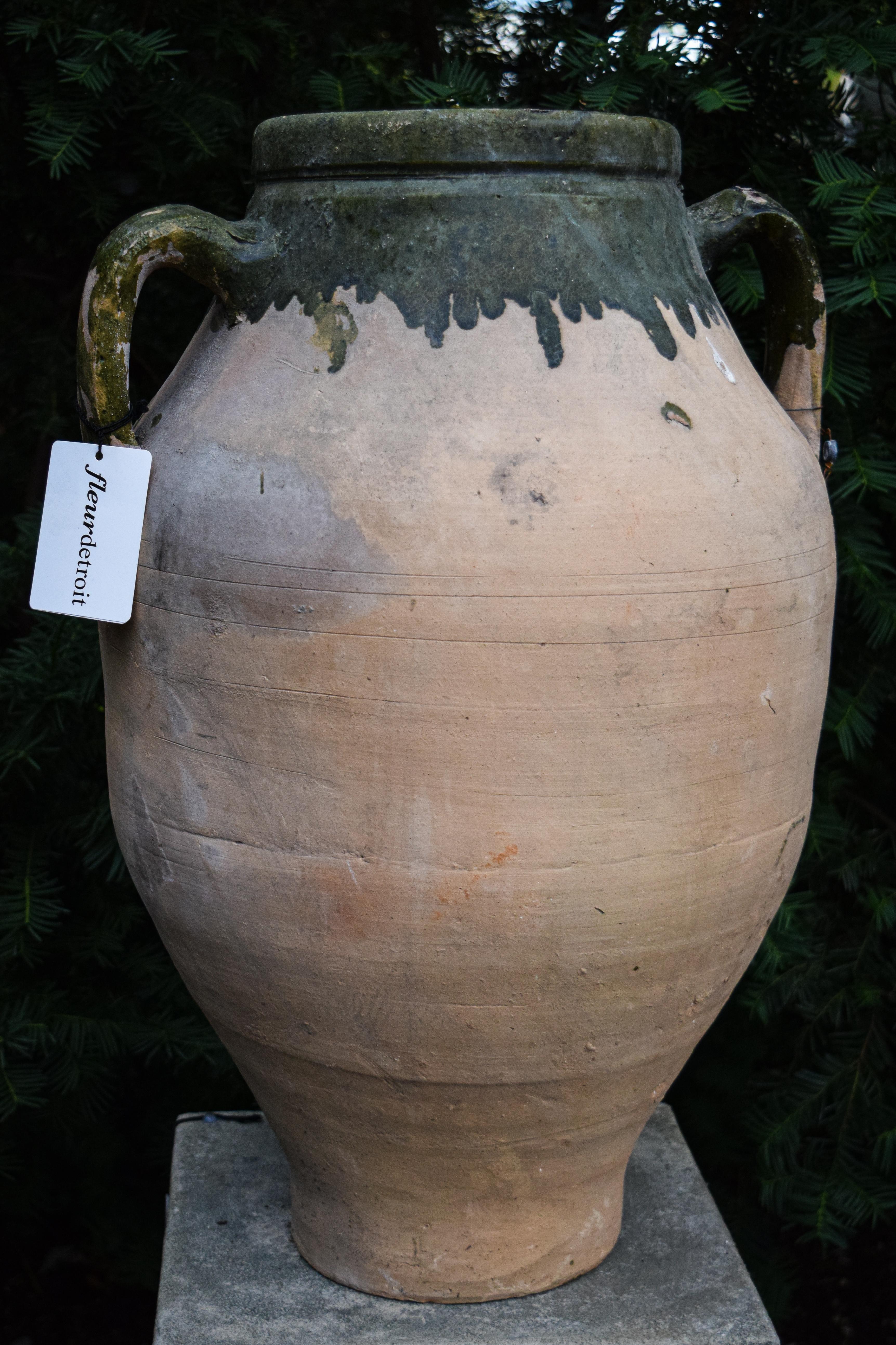 Mediterranean Olive Jars In Good Condition In Bloomfield Hills, MI