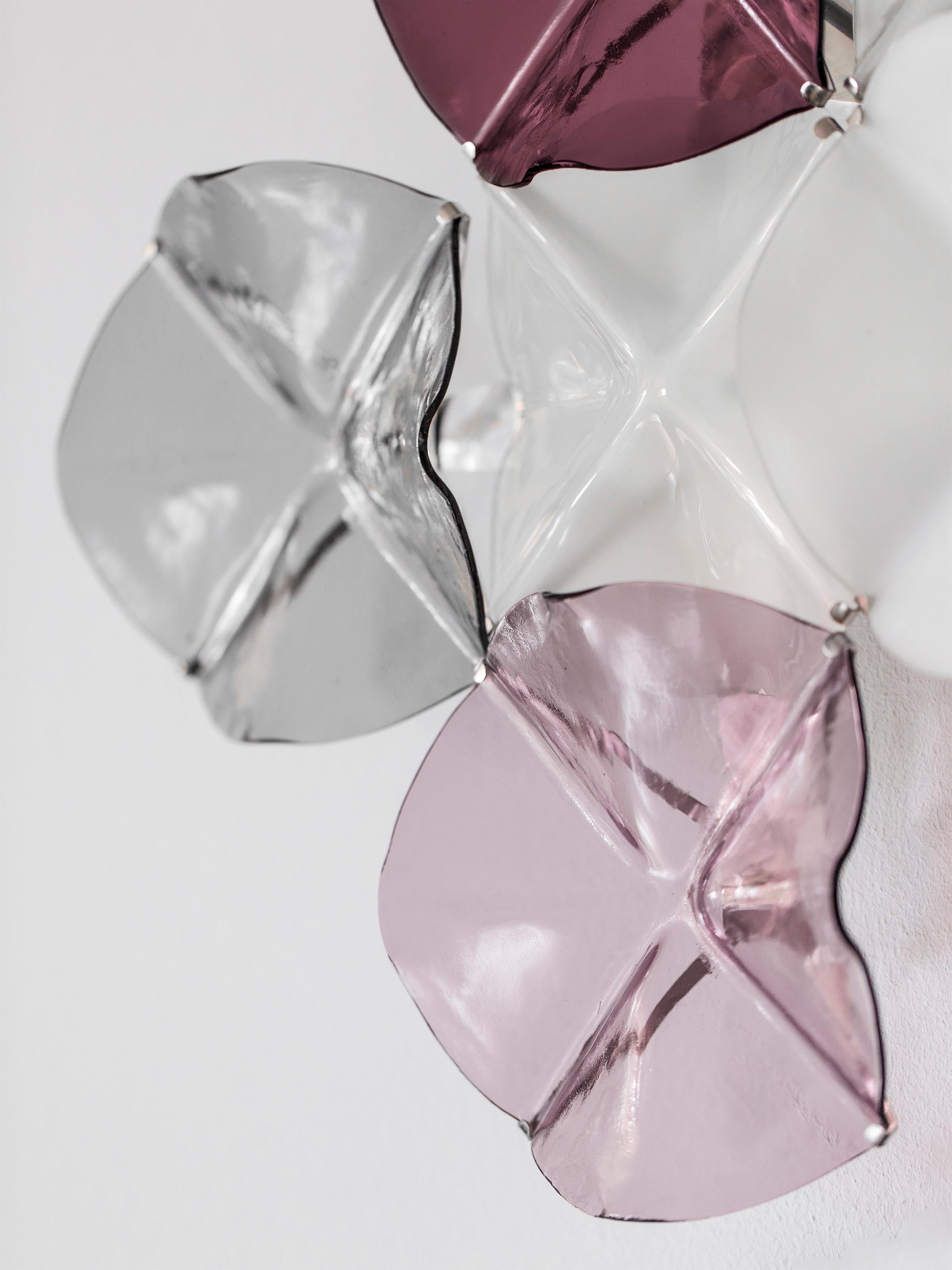 Mediterrane Wandleuchter aus rotem und rosa Murano-Glas mit Mosaik im Angebot 2