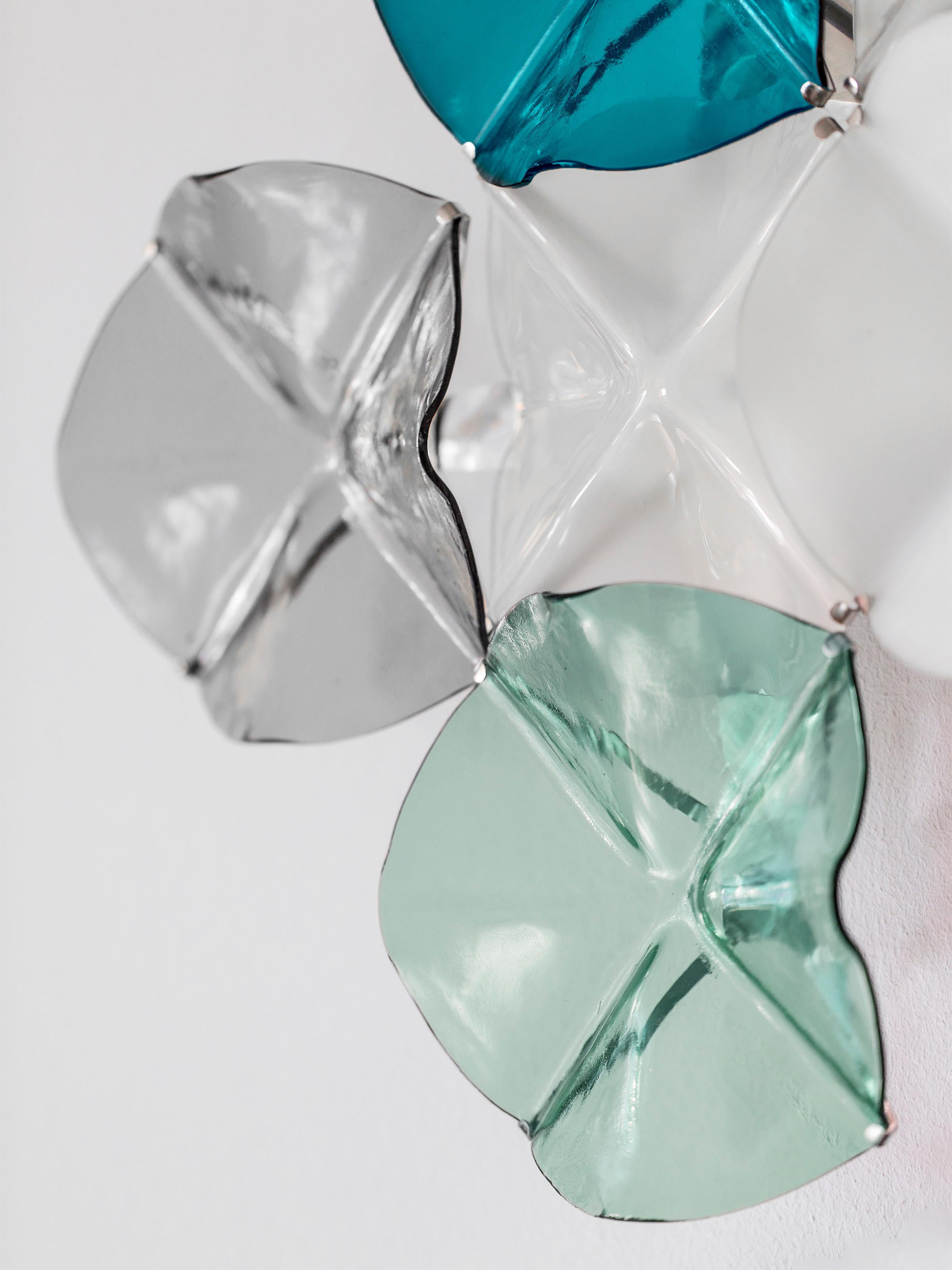 Mediterrane Wandleuchter aus rotem und rosa Murano-Glas mit Mosaik im Angebot 3