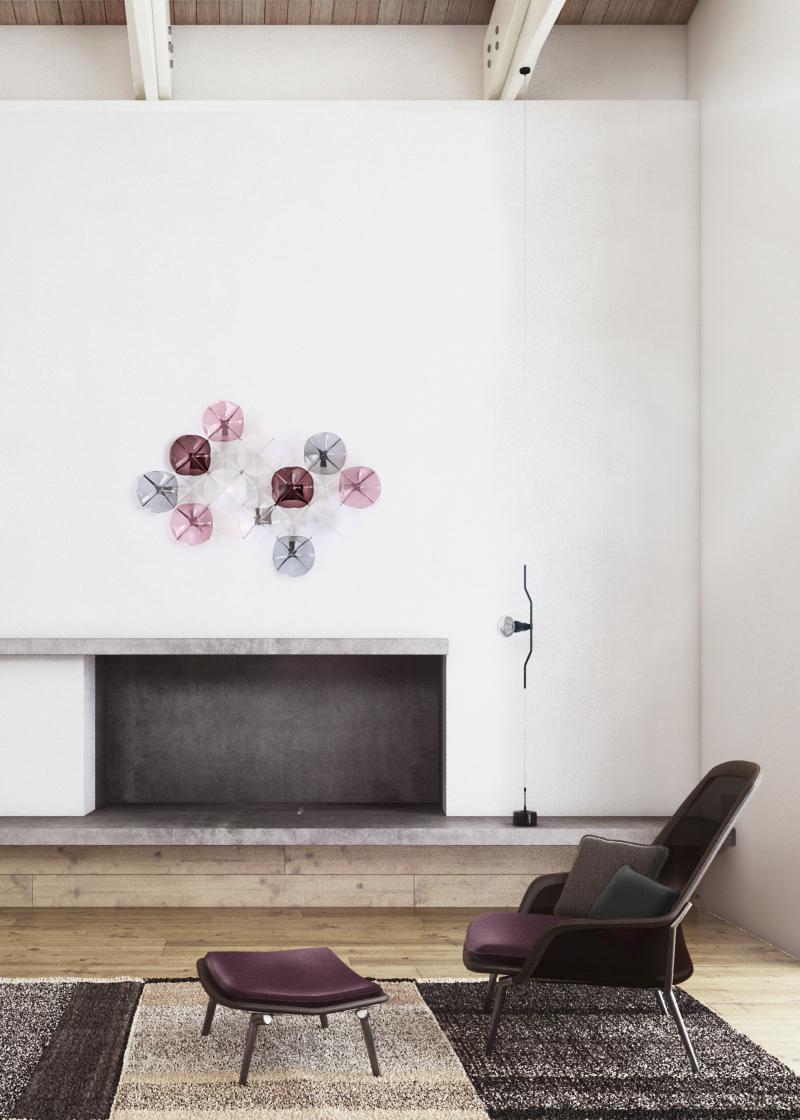 Mediterrane Wandleuchter aus rotem und rosa Murano-Glas mit Mosaik (Geformt) im Angebot