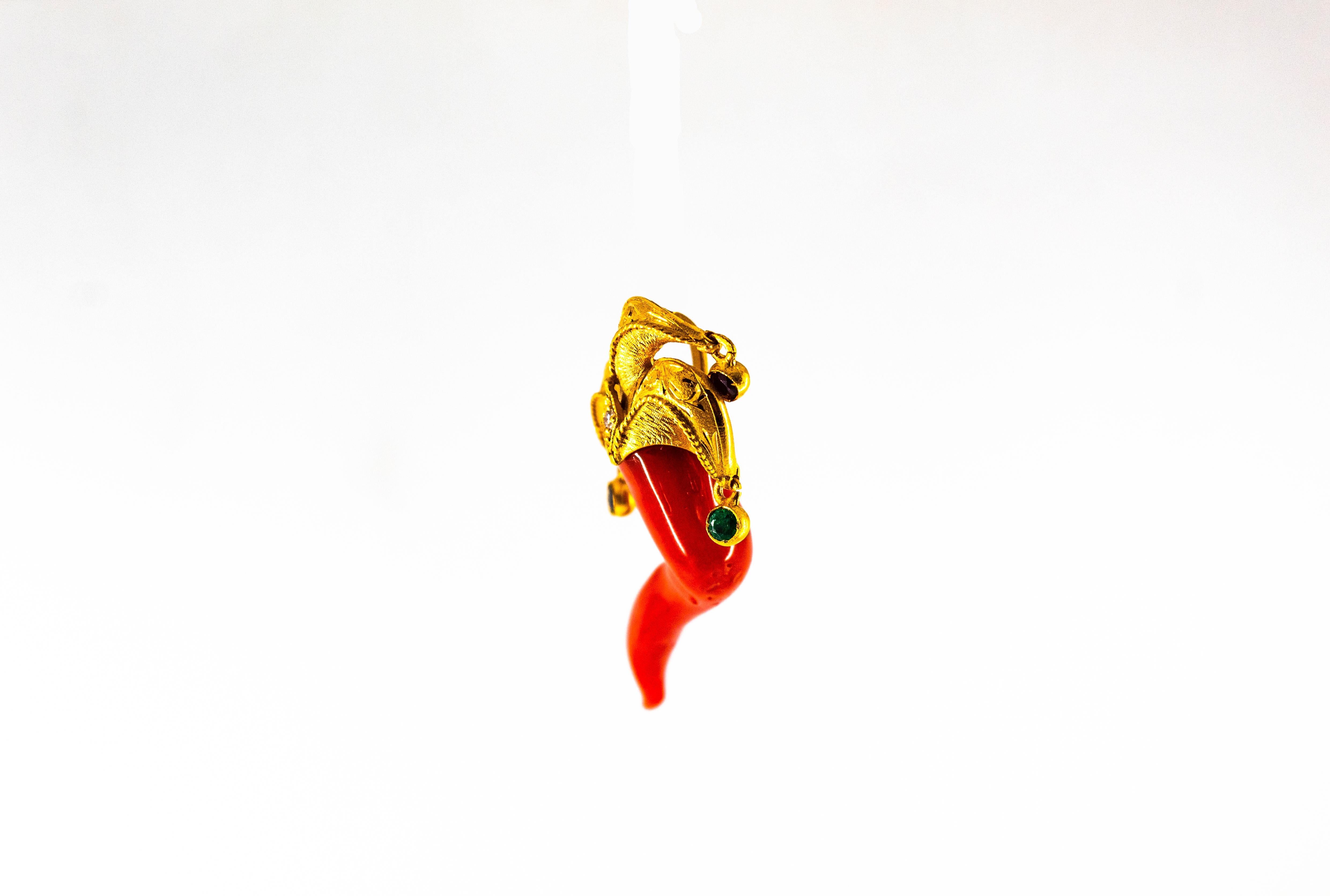 Méditerranée Corail rouge Bleu Saphir Rubis Émeraude Pendentif 