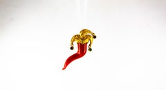 Mediterranean Red Coral Blue Sapphire Ruby Emerald Yellow Gold "Jolly" Pendant