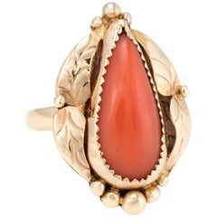 Mediterranean Red Coral Cocktail Ring