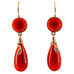Coral Lever-Back Earrings