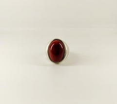 Mediterranean Red Coral Yellow Gold Cocktail Ring