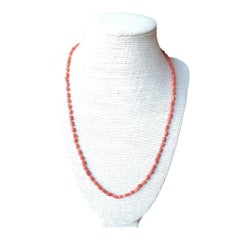 Mediterranean Salmon Coral Hand Knotted Sterling Silver Strand Necklace