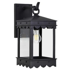 Mediterranean Spanish Style Scallop Detail Exterior Outdoor Wall Lantern Light