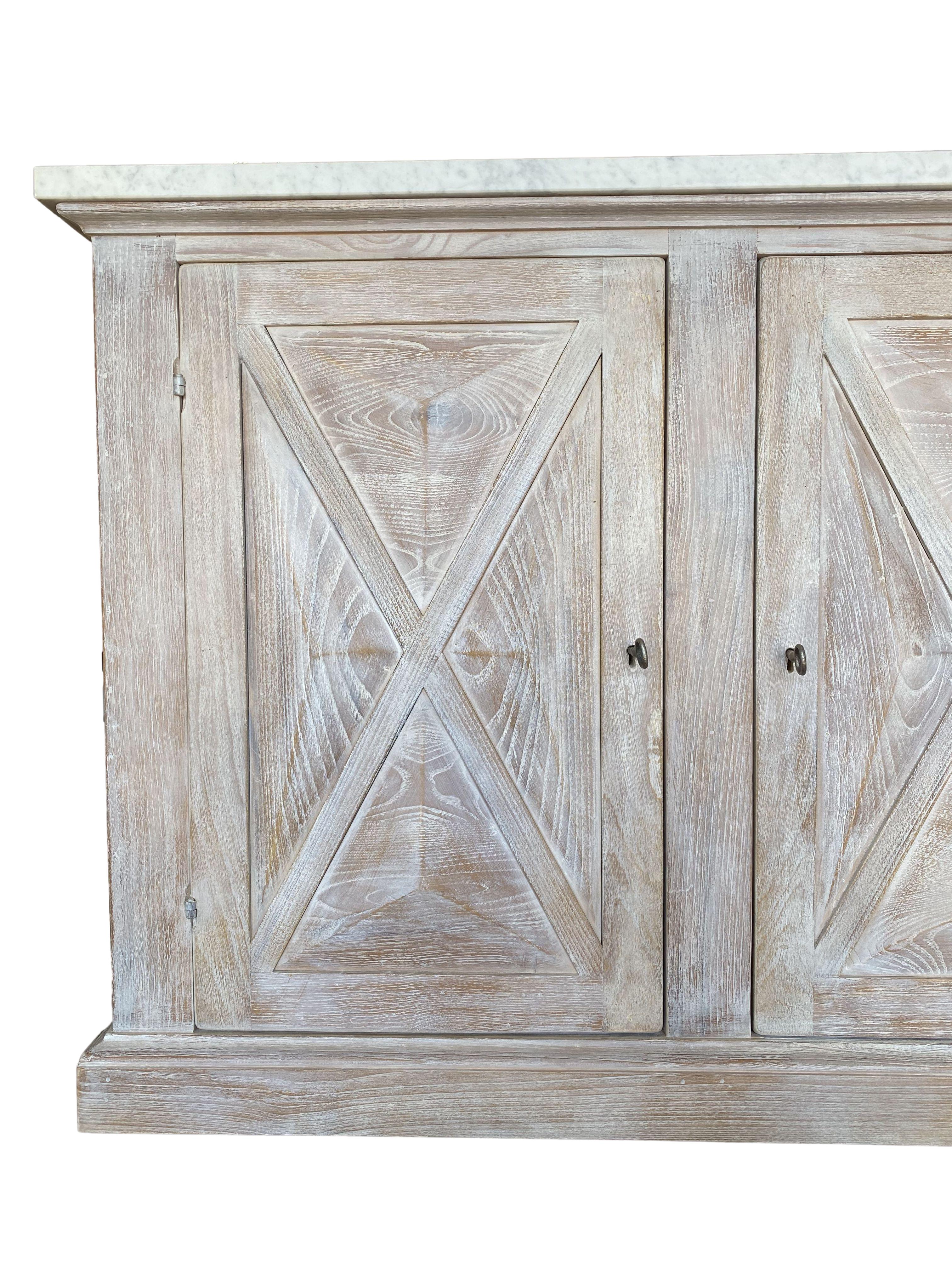 Mediterranean Style ALPI Dolomiti Finish & Carrara Marble Cabinet optional sizes For Sale 5