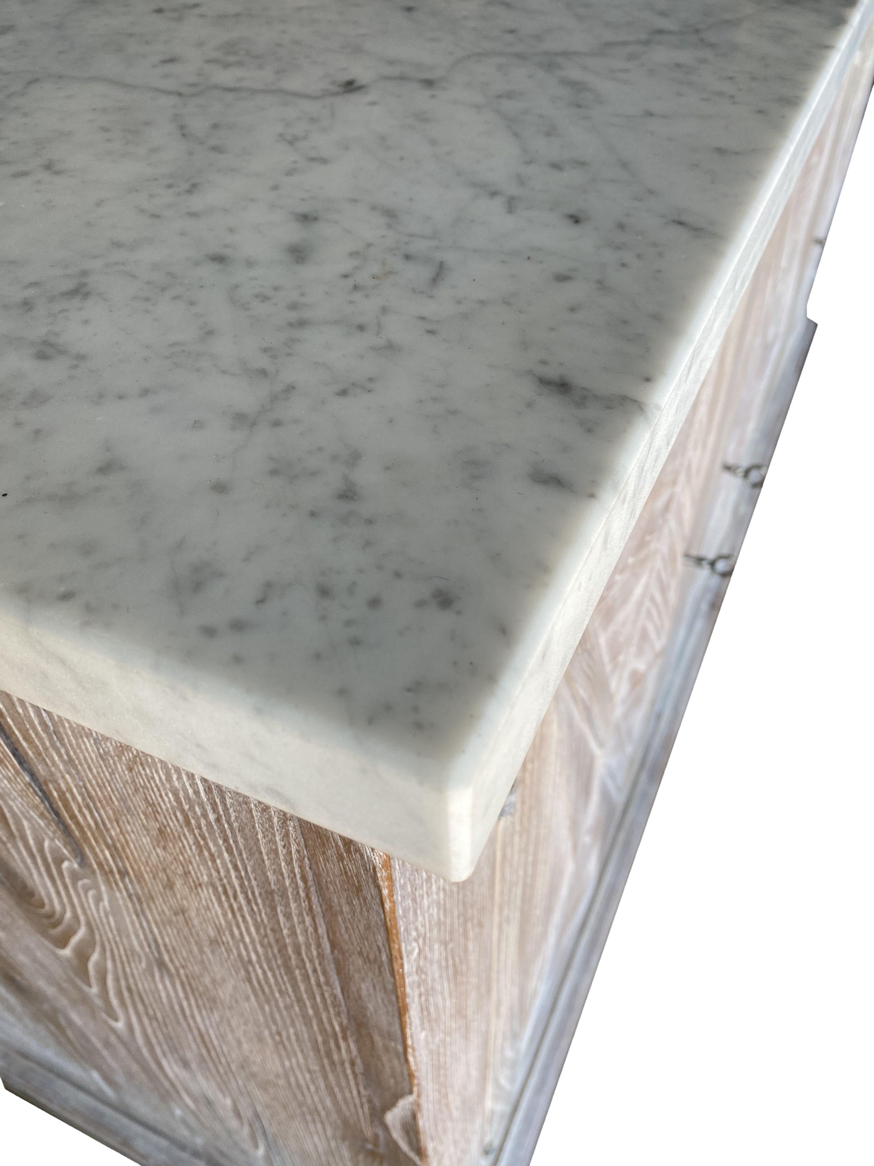 Mediterranean Style ALPI Dolomiti Finish & Carrara Marble Cabinet optional sizes For Sale 8