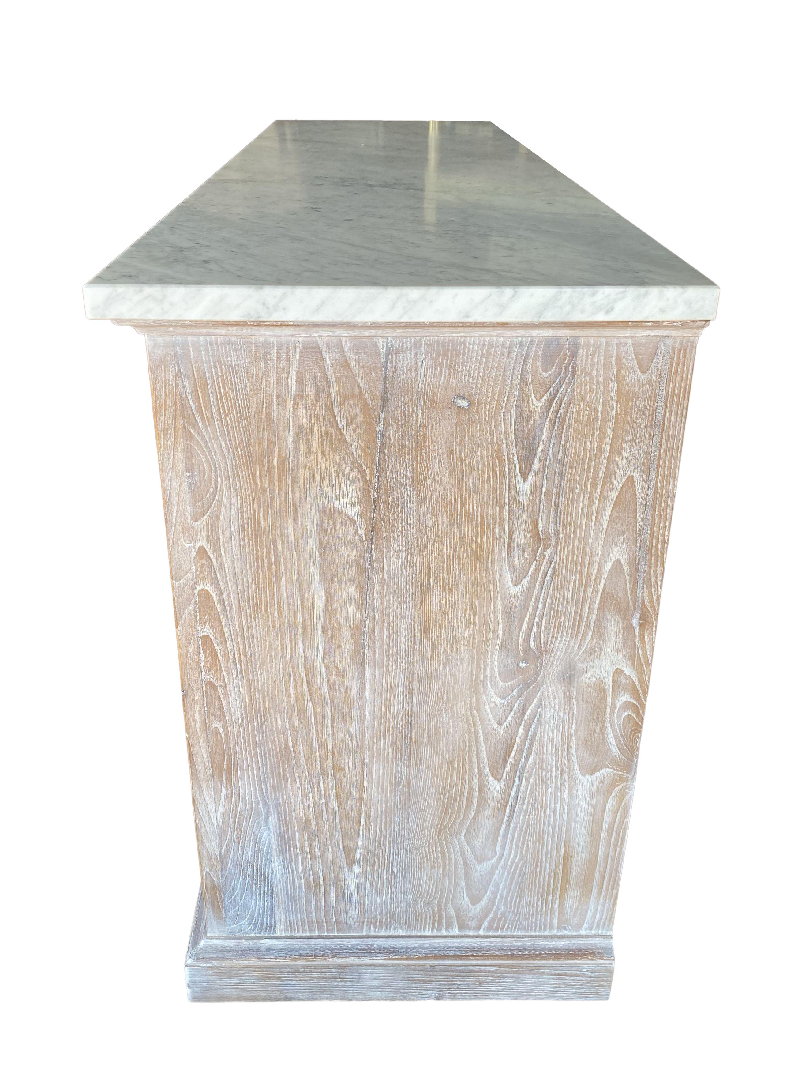 Mediterranean Style ALPI Dolomiti Finish & Carrara Marble Cabinet optional sizes For Sale 9