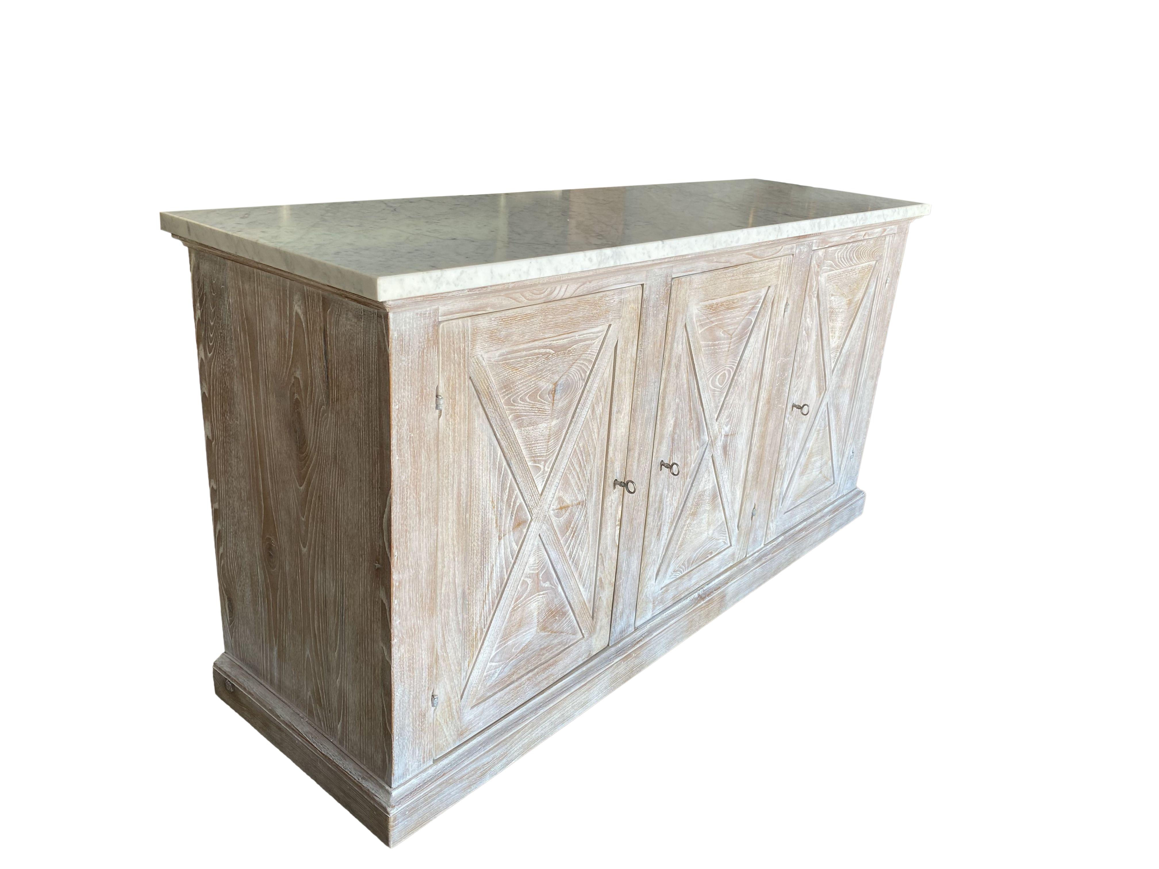 Modern Mediterranean Style ALPI Dolomiti Finish & Carrara Marble Cabinet optional sizes For Sale