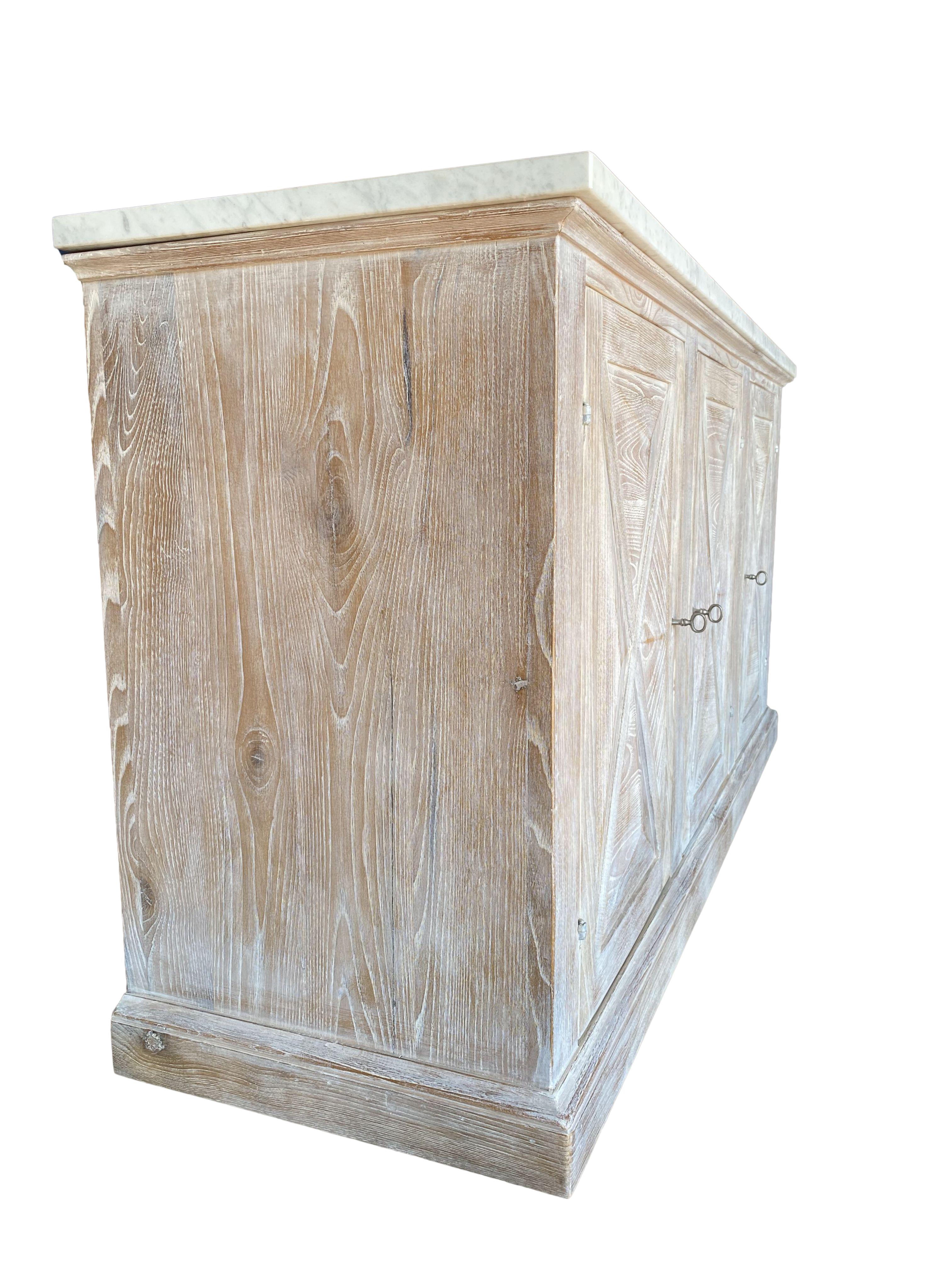 Italian Mediterranean Style ALPI Dolomiti Finish & Carrara Marble Cabinet optional sizes For Sale