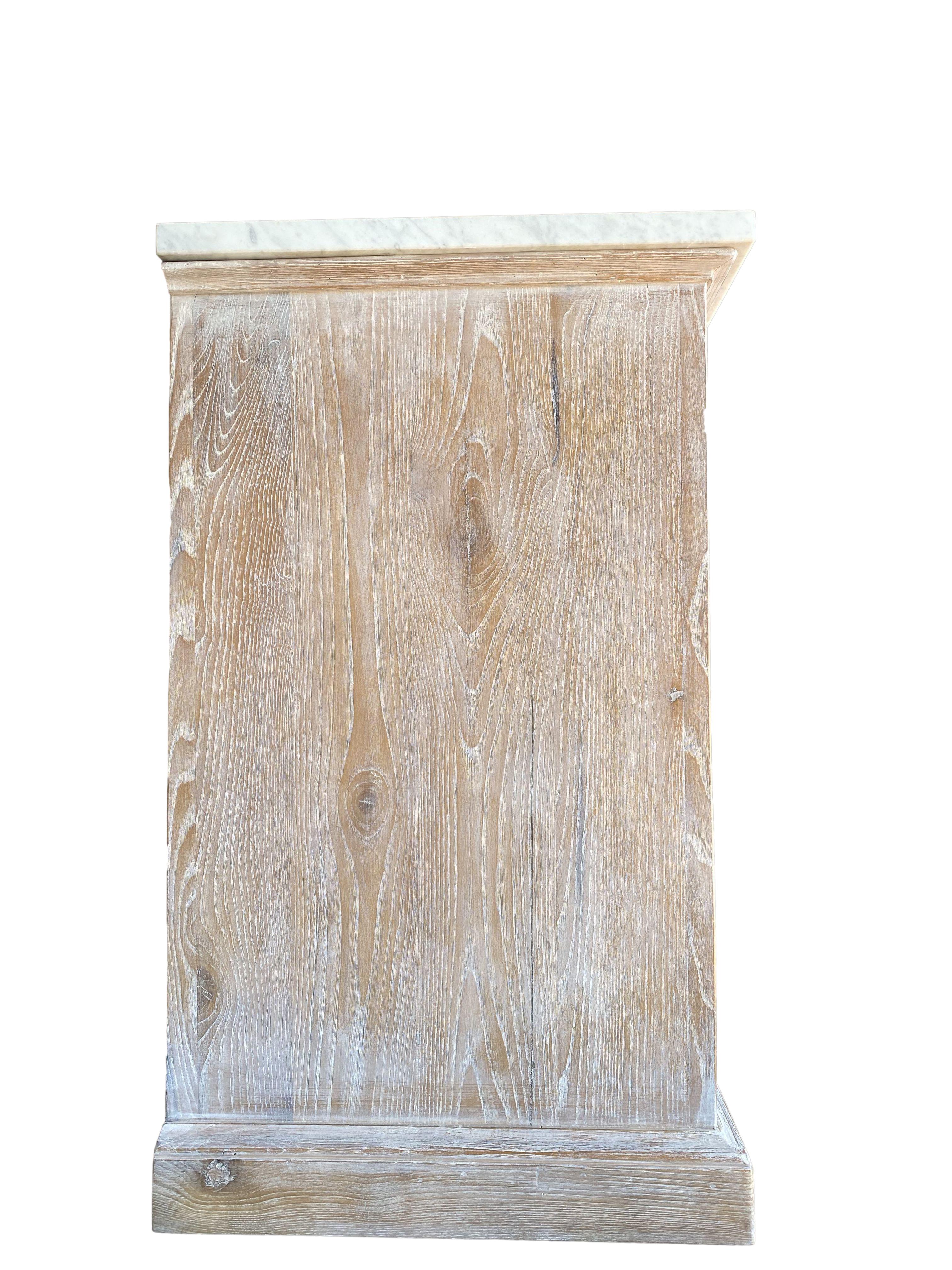 Hand-Crafted Mediterranean Style ALPI Dolomiti Finish & Carrara Marble Cabinet optional sizes For Sale