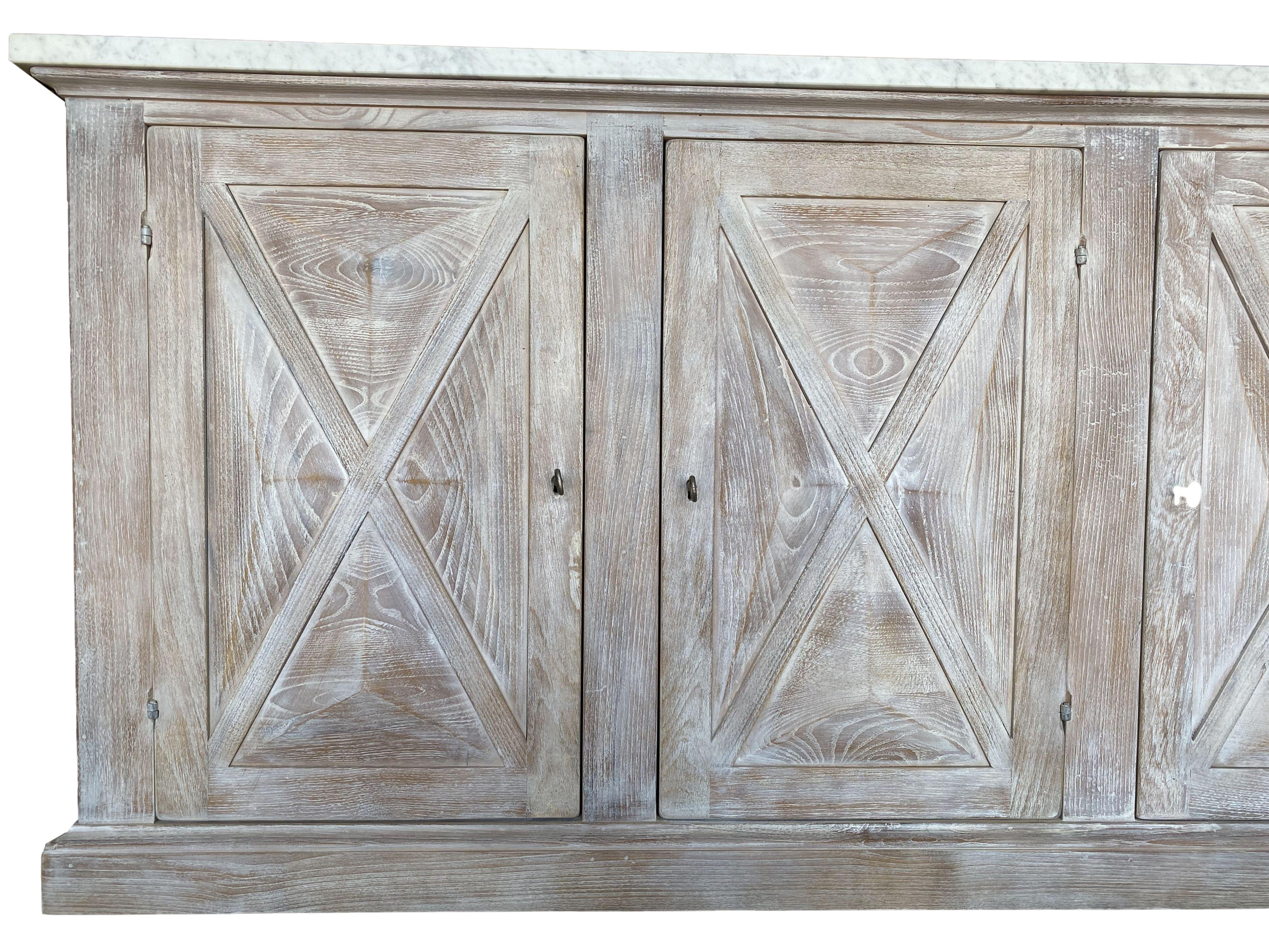 Contemporary Mediterranean Style ALPI Dolomiti Finish & Carrara Marble Cabinet optional sizes For Sale