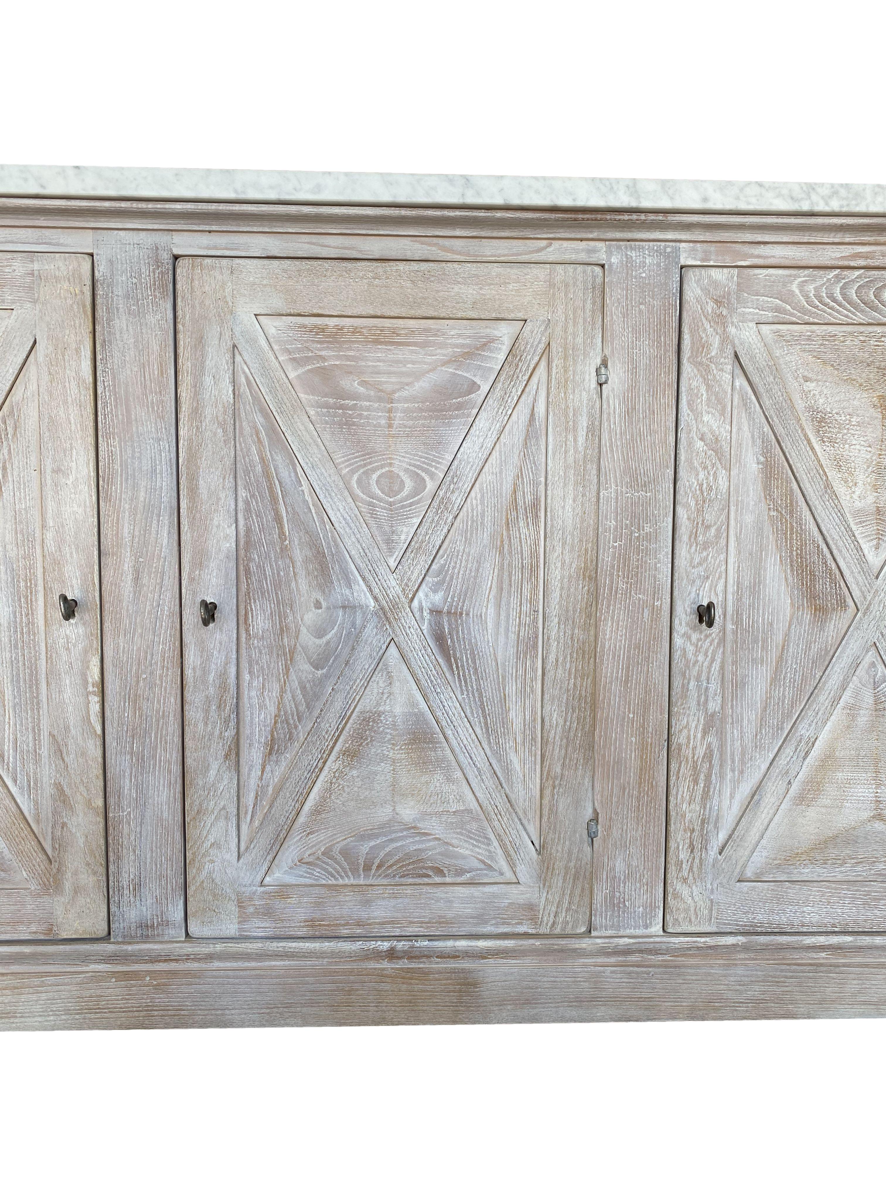 Mediterranean Style ALPI Dolomiti Finish & Carrara Marble Cabinet optional sizes For Sale 1
