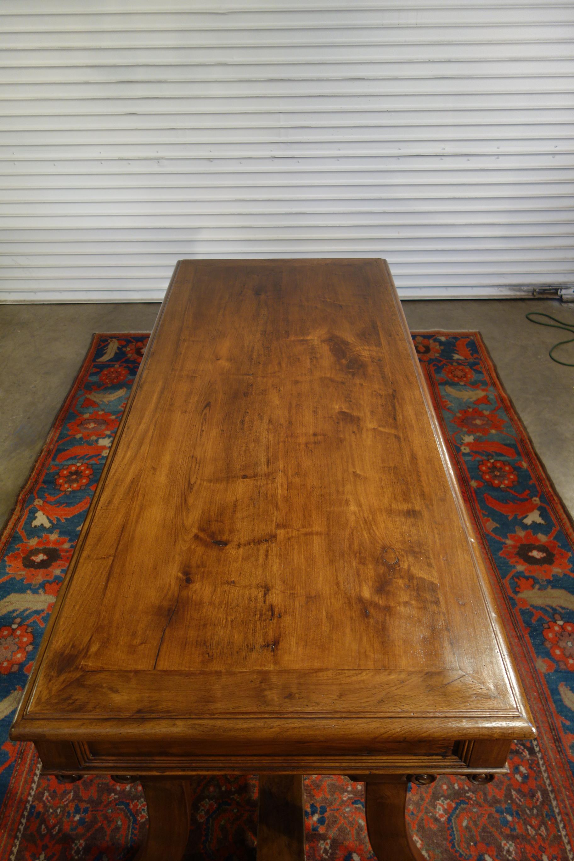 Forged Mediterranean Style AMALFI Italian Old Walnut Writing Table Size & Finish Option For Sale