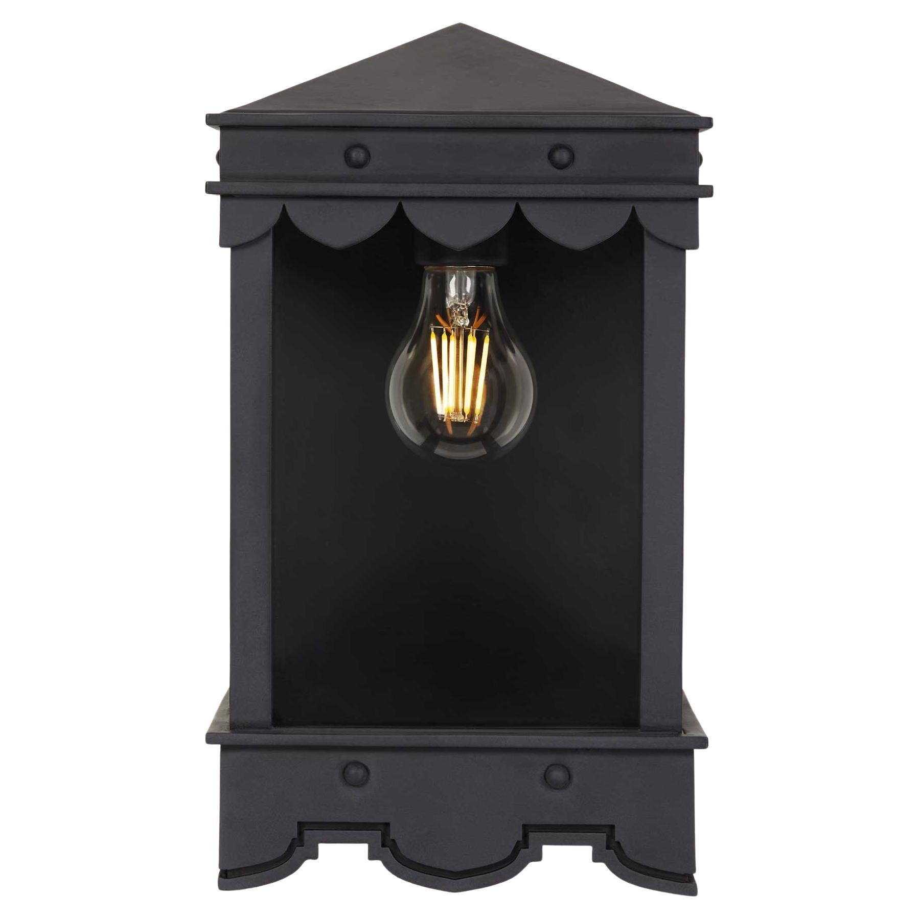Mediterranean Style with Contemporary Lines Exterior Lantern Flush Mount, Grey  For Sale