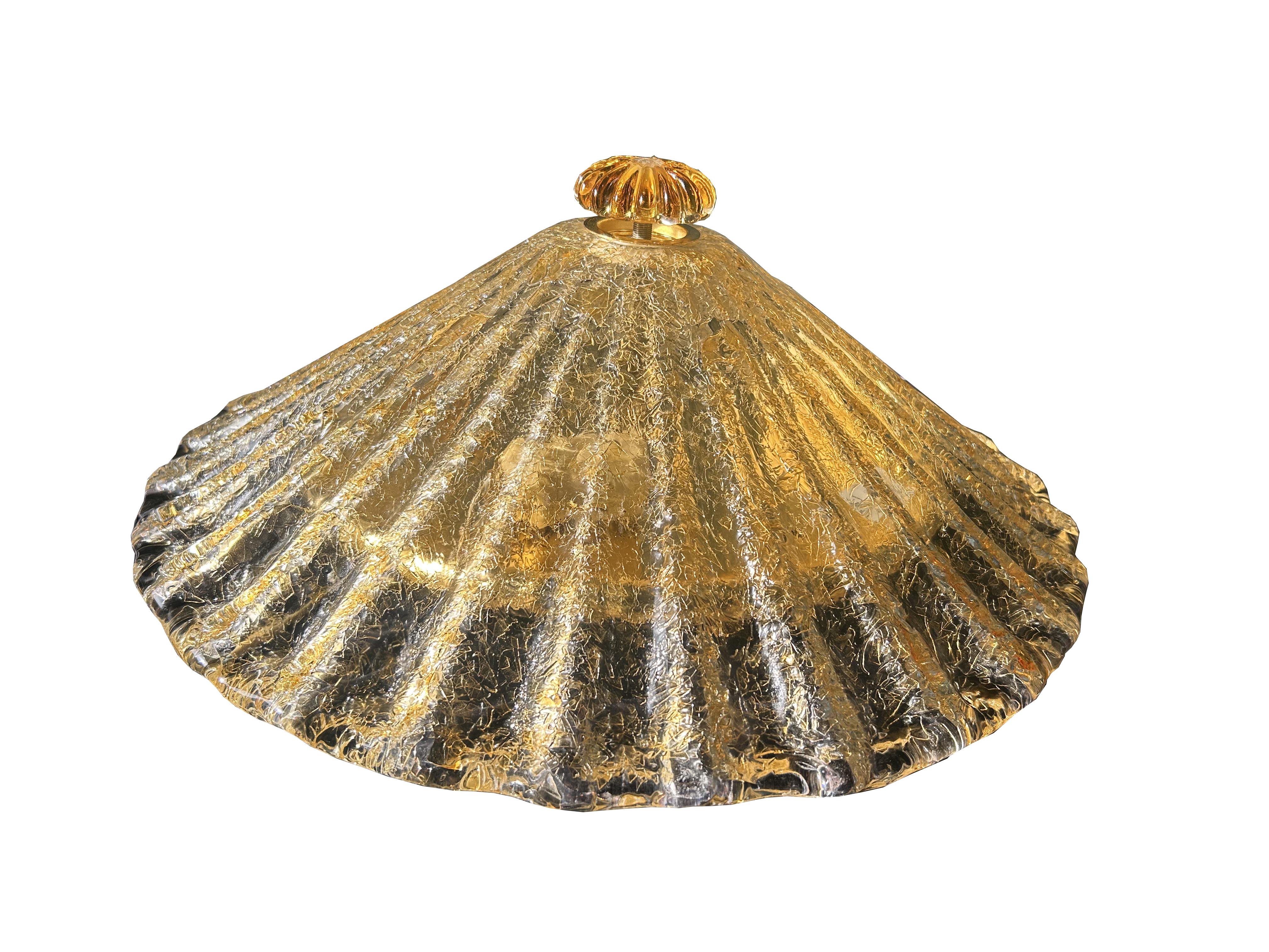 Vetro soffiato Sole del Mediterraneo, spettacolare plafoniera di Murano, anni '90 in vendita