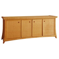 Mediterranean Wicker Credenza, 1970s