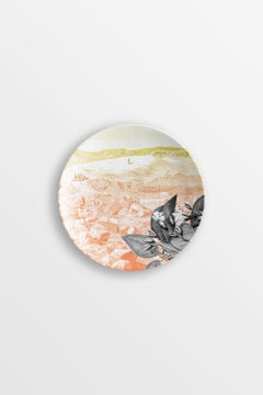 Mediterraneo, Six Contemporary Porcelain Bread Plates with Decorative Design