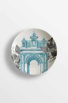 Mediterraneo, Six Contemporary Porcelain soup plates with Decorative Design