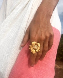 Jennifer Liang 14 KT Gold Camellia Flower Ring