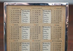 Medium 1929 Sterling Silver Asprey London Year to View Desk Art Calendar Leather