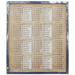 Medium 1929 Sterling Silver Asprey London Year to View Desk Art Calendar Leather