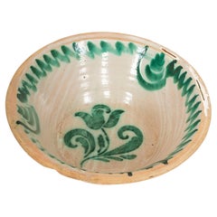 Medium 19th-Century Spanish Fajalauza Lebrillo, Granada (20.5″ Diameter)