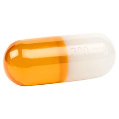 Medium Acrylic Pill, White and Orange