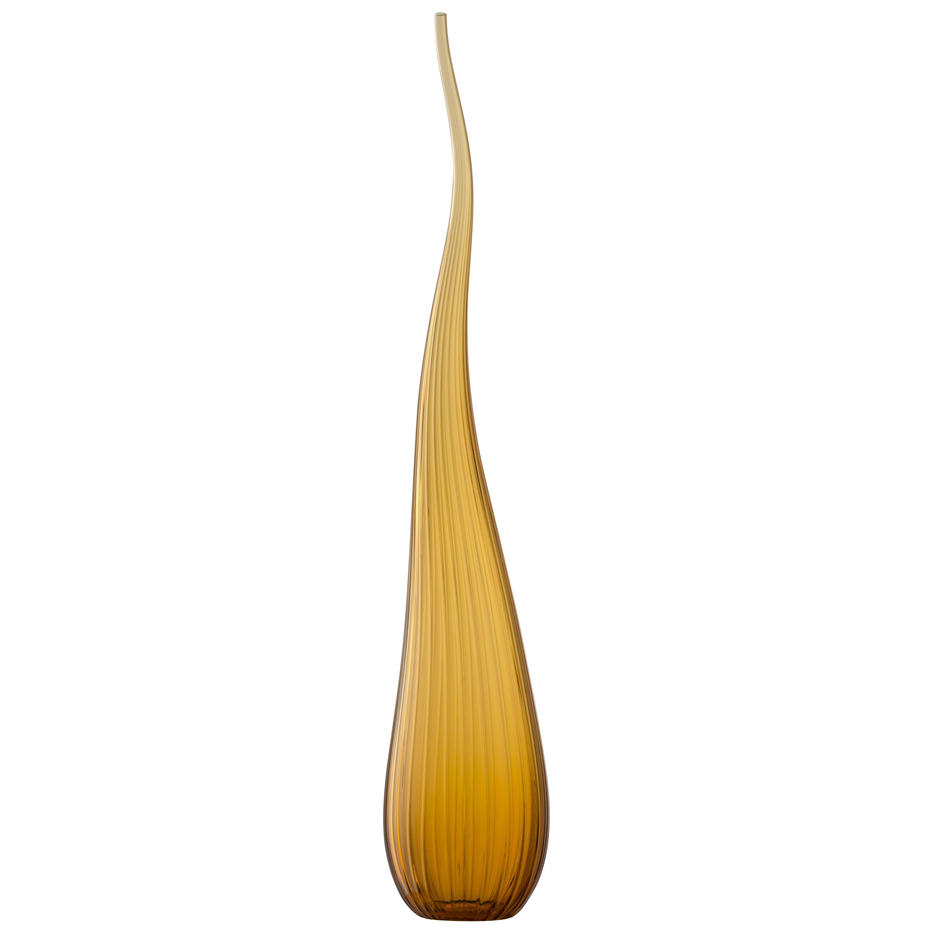 Gold (3696) Medium Aria Lucido Vase in Hand Blown Murano Glass by Renzo Stellon