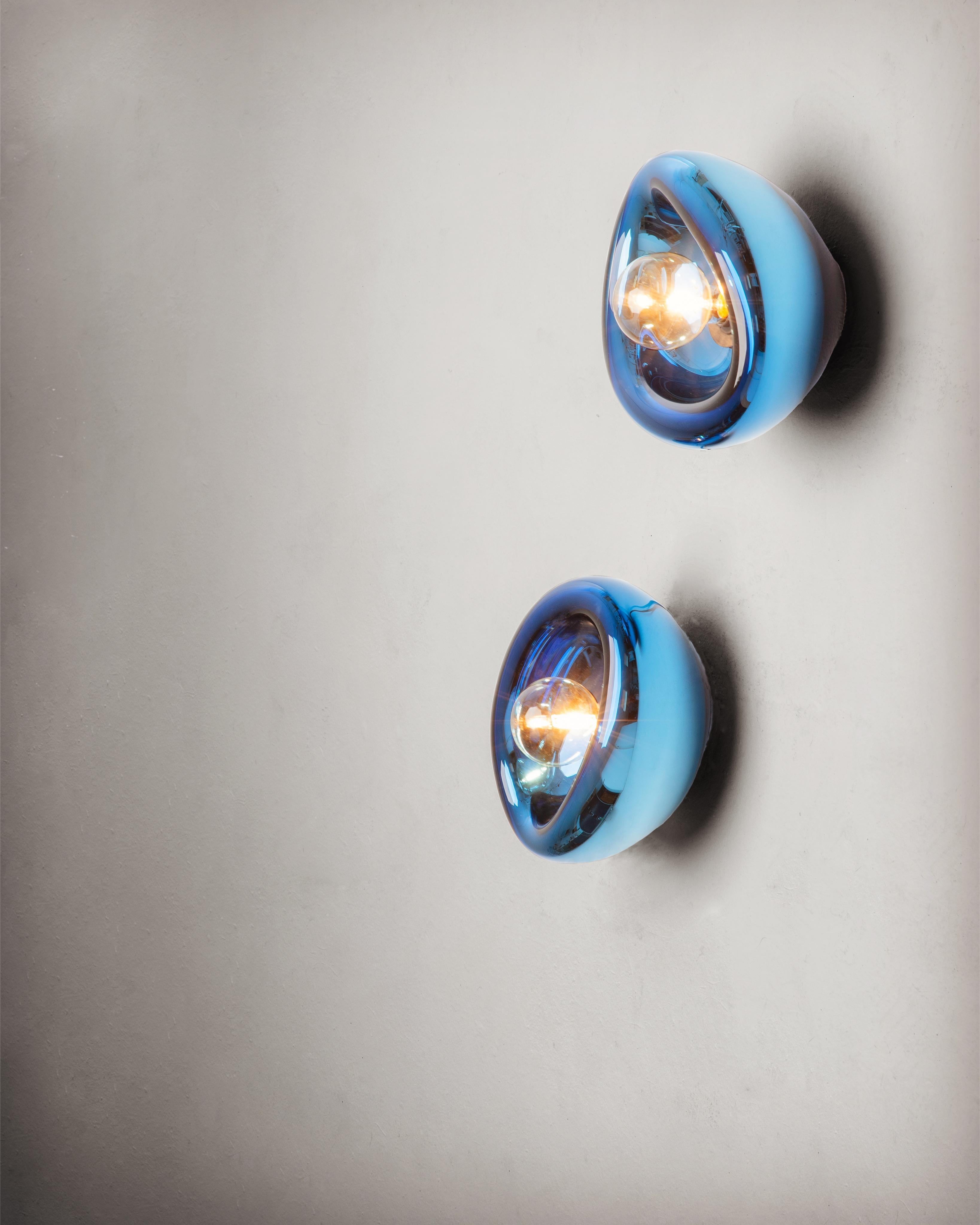 Post-Modern Medium Aurum Blue Glass Sconces by Alex de Witte