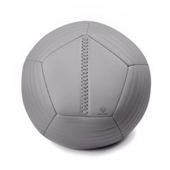 Round Ball Ottoman in Grey Leather by Moses Nadel