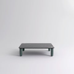Medium Black and Green Marble "Sunday" Coffee Table, Jean-Baptiste Souletie