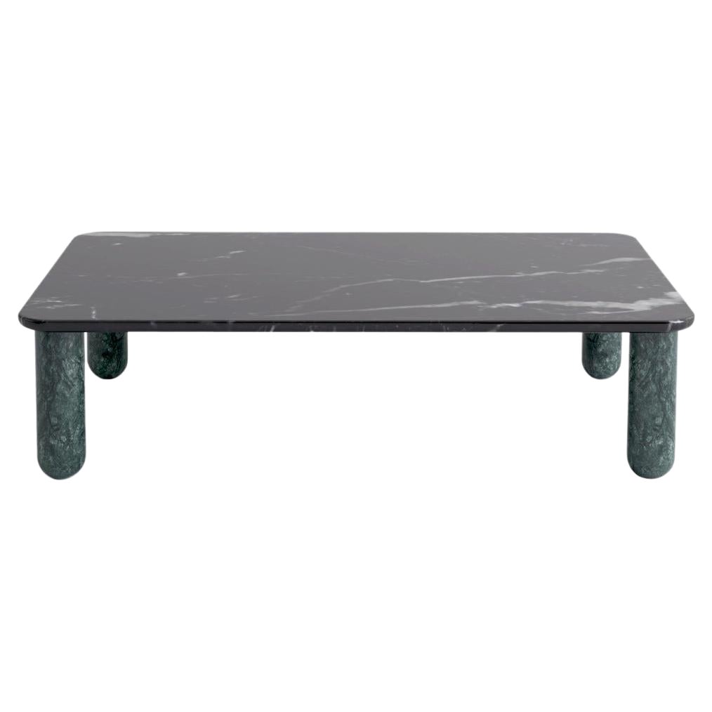 Medium Black and Green Marble "Sunday" Coffee Table, Jean-Baptiste Souletie