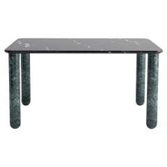 Table de salle à manger "Sunday" en marbre noir et vert, Jean-Baptiste Souletie
