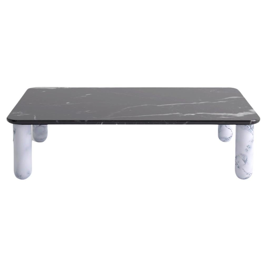 Medium Black and White Marble "Sunday" Coffee Table, Jean-Baptiste Souletie