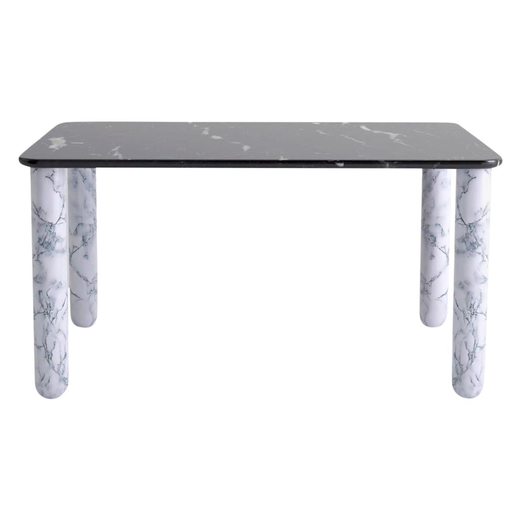 Medium Black and White Marble "Sunday" Dining Table, Jean-Baptiste Souletie For Sale