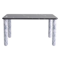 Medium Black and White Marble "Sunday" Dining Table, Jean-Baptiste Souletie
