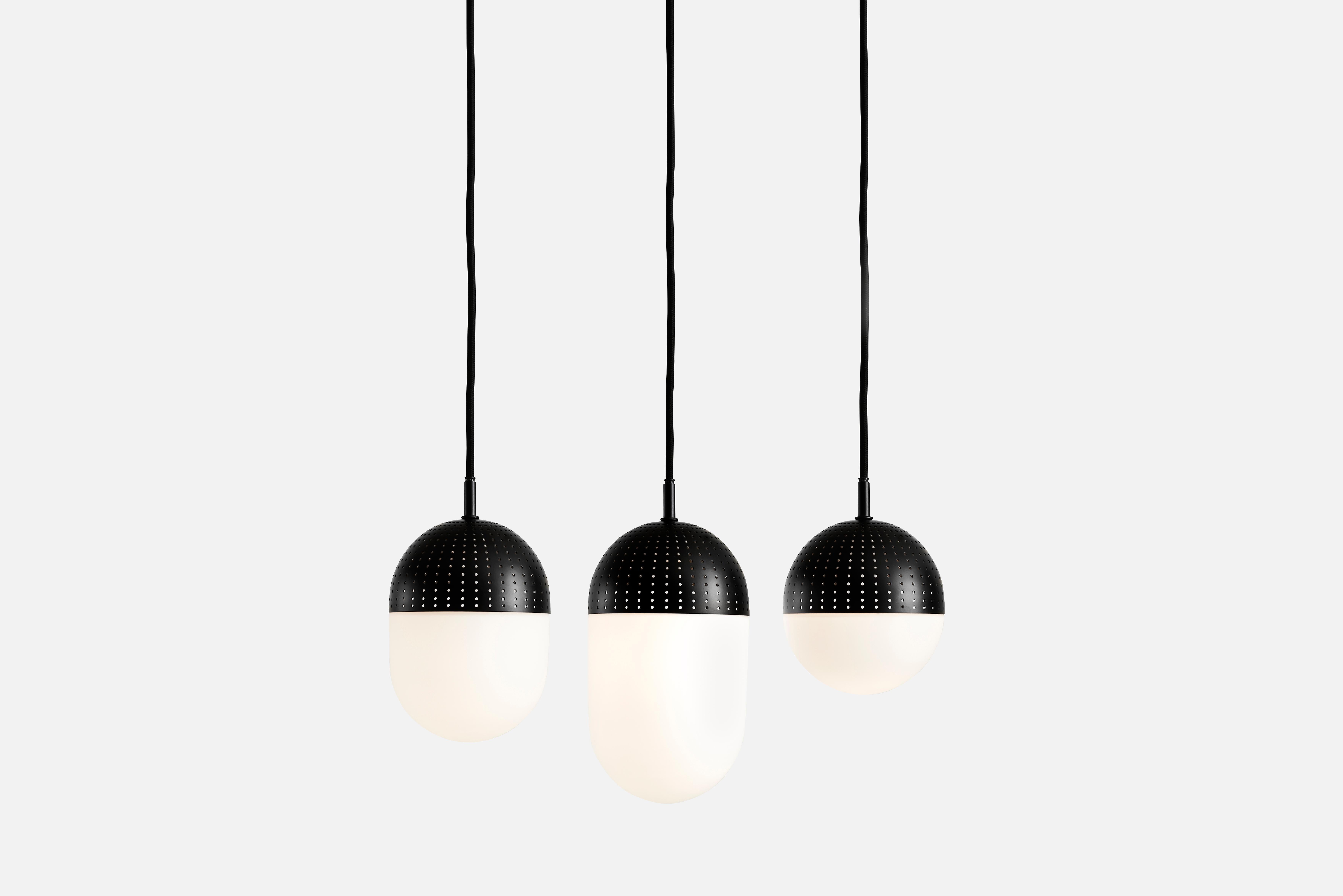 Post-Modern Medium Black Dot Pendant Lamp by Rikke Frost For Sale