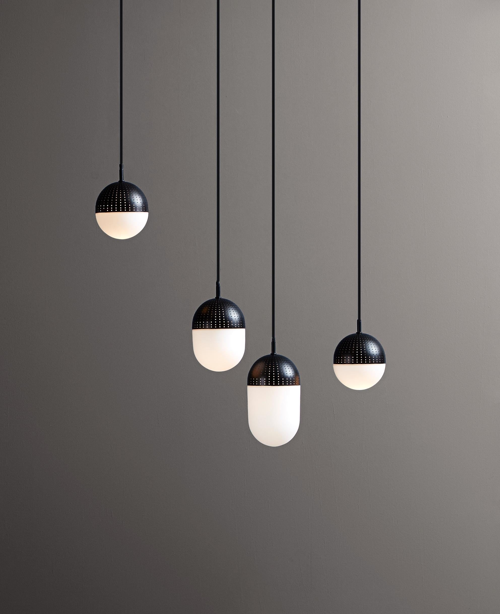 Medium Black Dot Pendant Lamp by Rikke Frost In New Condition For Sale In Geneve, CH