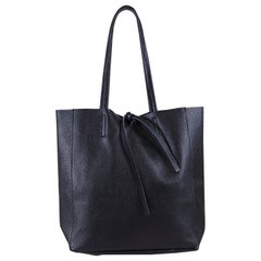 Medium Black Italian Leather Tote