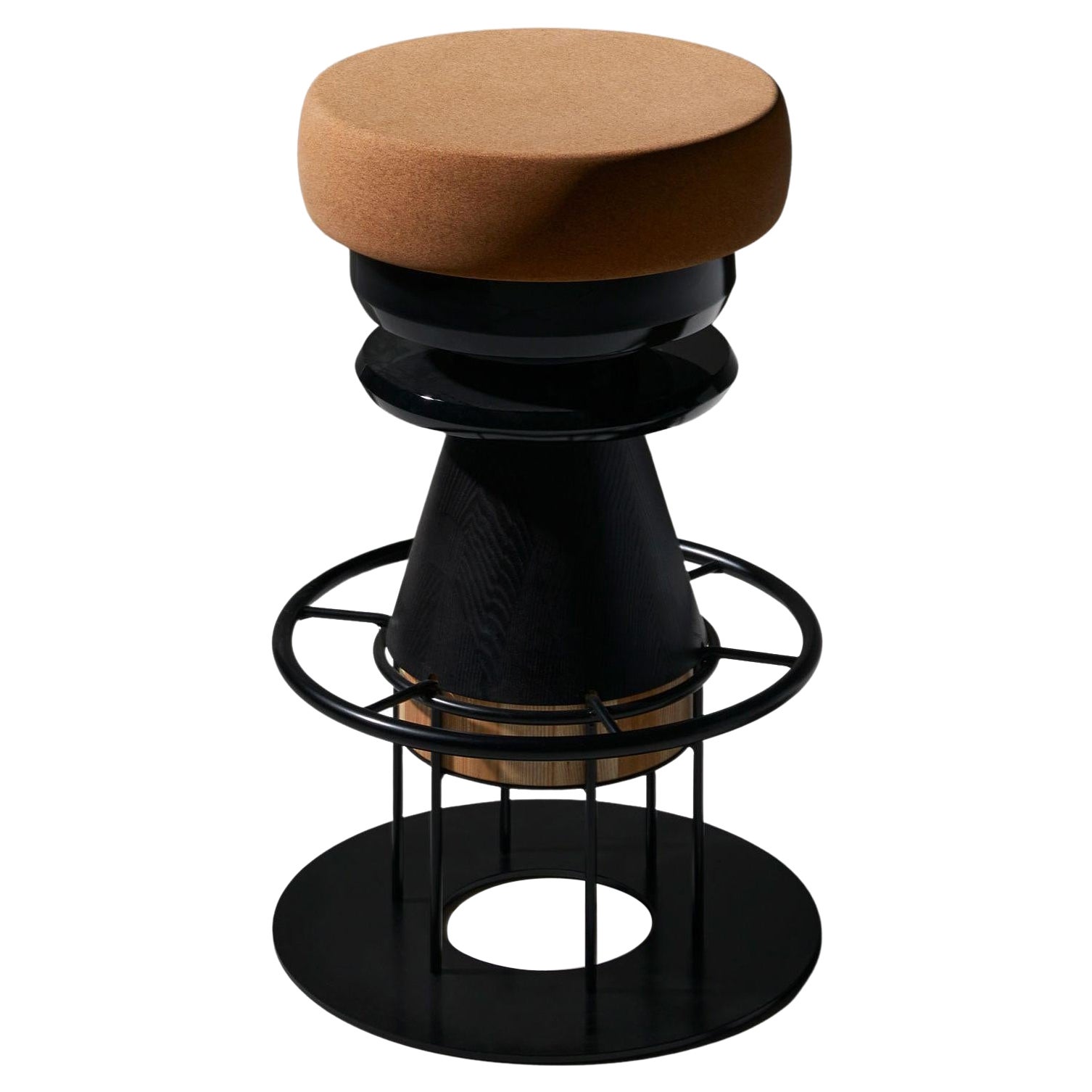 Tabouret Tembo noir de taille moyenne, Note Design Studio
