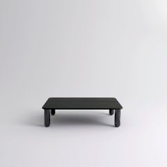 Medium Black Wood and Black Marble "Sunday" Coffee Table, Jean-Baptiste Souletie