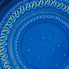 Medium Blue Decorative plate by Aldo Londi