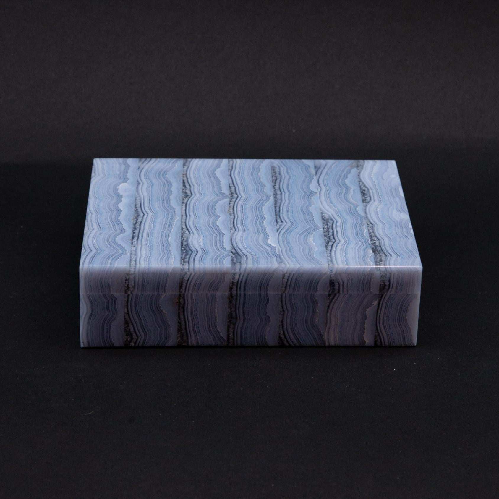 Medium Blue Lace Agate Hinged Stone Box 2