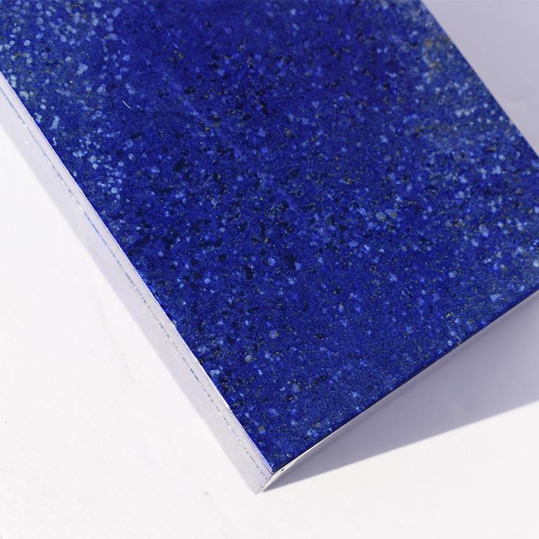 Unknown Medium Blue Lapis Lazuli and Marble Stone Rectangular Jewelry or Trinket Box